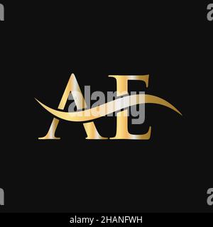 Ae21 Lettering AE Logo Design Business Typography Vector Template. Creative Linked ...