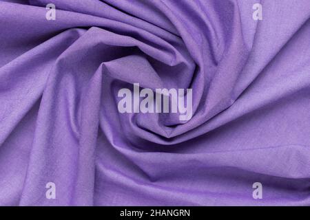 Color of the year 2022. Very Peri. violet crumpled fabric Stock Photo