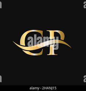 Letter CP Logo Design Template. CP, C P Letter Logo Modern, Flat, Minimalist, Business, Company Sign Stock Vector