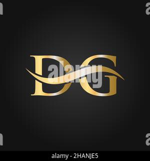 Letter DG Logo Design Template. DG, D G Letter Logo Modern, Flat, Minimalist, Business, Company Sign Stock Vector