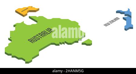 Isometric political map of Australia Stock Vector