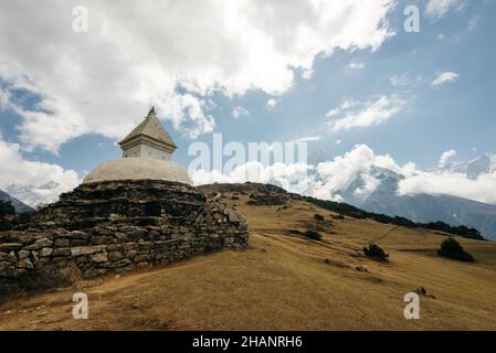 Stupa near Dingboche village. way to mount Everest base camp - Khumbu valley - Nepal - oct, 2021. High quality photo Stock Photo