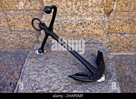 Black anchor, navy symbol, Rio Stock Photo
