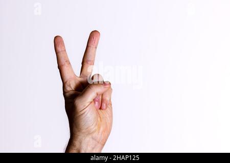 A hand with 2 finger Stock Photo