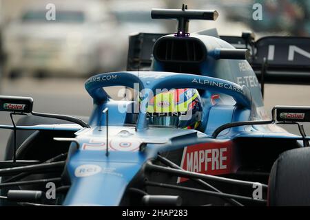 14.12.2021, Yas Marina Circuit, Abu Dhabi, Formula 1 test drives, in the picture Oscar Piastri (AUS), Alpine F1 Team Stock Photo