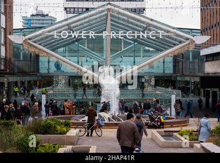Lower Precinct at Christmas, Coventry, West Midlands, England, UK. 2021 Stock Photo