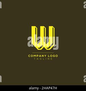 Abstract letter W logo design. Creative, Premium Minimal emblem design template. Graphic Alphabet Symbol for Corporate. Stock Vector