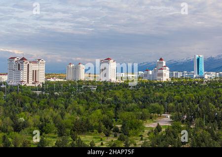 New marble-clad buildings in Ashgabat, Turkmenistan Stock Photo