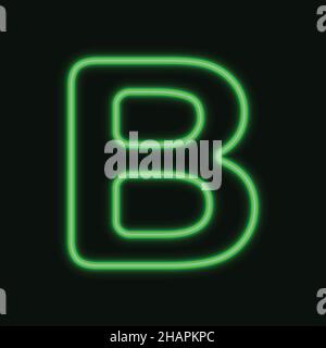 Isolated Neon Letter B . Night Show Alphabet. vector Illustration. eps 10 Stock Vector