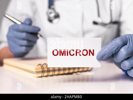 Omikron, omicron variant of corona virus, new mutation. Stock Photo