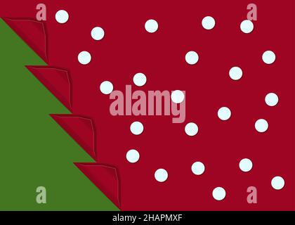 Merry Christmas or Happy New Year template,Holiday horizontal template for arts with copy space. Background color red. Illustration Stock Vector