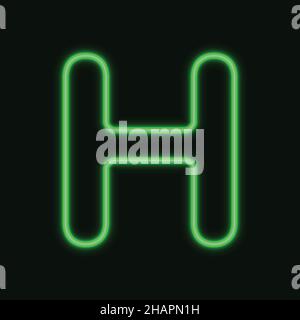 Isolated Neon Letter H . Night Show Alphabet. vector Illustration. eps 10 Stock Vector