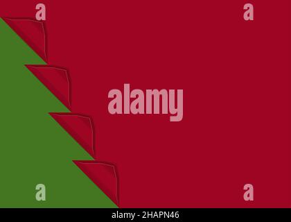 Merry Christmas or Happy New Year template,Holiday horizontal template for arts with copy space. Background color red. Illustration Stock Vector