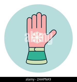 Winter ski gloves vector icon. Winter sign. Graph symbol for travel and tourism web site and apps design, logo, app, UI Stock Vector