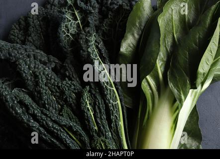 Various green vegetables. Directly above. Stock Photo
