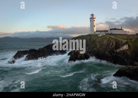 Fanad Lighthouse situated in Co Donegal, Ireland.  One of the country's most famous lighthouse dating back over 200 years undisturbed by the battering Stock Photo
