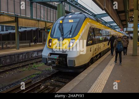 STUTTGART, GERMANY - Jan 20, 2018: STUTTGART,GERMANY - JANUARY 19,2018: Main station This is a new,modern train,which is used for rides in Baden-Wuert Stock Photo