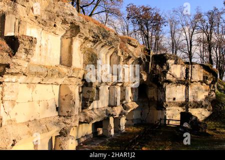 The Fortress of Przemyśl. Austrian Forts. Industrial basement of secret military base. Stone bunker.  Old town of Przemyśl. Stock Photo