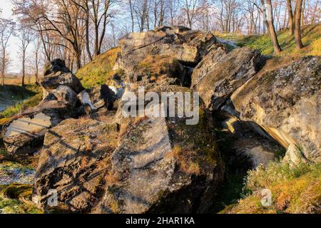 The Fortress of Przemyśl. Austrian Forts. Industrial basement of secret military base. Stone bunker.  Old town of Przemyśl. Stock Photo