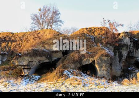 The Fortress of Przemyśl. Austrian Forts. Industrial basement of secret military base. Stone bunker.  Old town of Przemyśl. Stock Photo