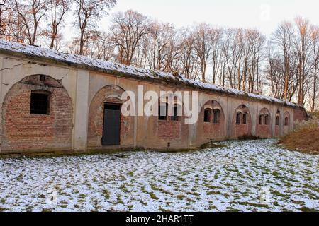 The Fortress of Przemyśl. Austrian Forts. Industrial basement of secret military base. Stone bunker.  Old town of Przemyśl. Stock Photo