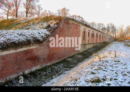 The Fortress of Przemyśl. Austrian Forts. Industrial basement of secret military base. Stone bunker.  Old town of Przemyśl. Stock Photo