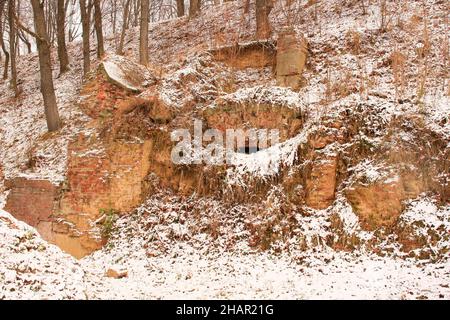 The Fortress of Przemyśl. Austrian Forts. Industrial basement of secret military base. Stone bunker.  Old town of Przemyśl. Stock Photo