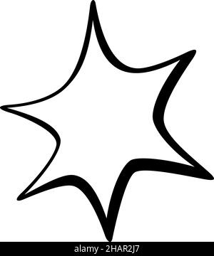 Comic star icon. Sound burst effect in line style Stock Vector