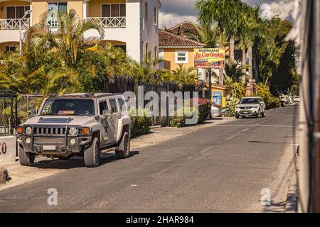 BAYAHIBE, DOMINICAN REPUBLIC - Feb 02, 2020: DOMINICUS, DOMINICAN REPUBLIC 6 FEBRAURY 2020: Scene of daily life on the streets of Dominicus in the Dom Stock Photo