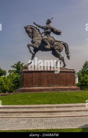 Tamerlane Timur statue on the Skver Im. Amira Temura square in Tashkent, Uzbekistan Stock Photo