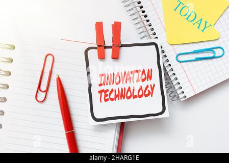 Conceptual display Innovation Technology. Conceptual photo New Idea or Method of Technical or Scientific nature Colorful Perpective Positive Thinking Stock Photo