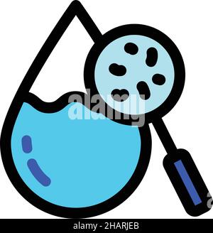 Water drop color icon in flat simple style. Antiseptic, liquid, purification, molecule concept. Vector illustration isolated on white background. Stock Vector