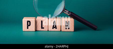 Close up of Plan Word , Business Concept Idea Stock Photo