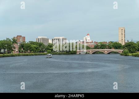 The River Charles separating Cambridge and Boston in Massachusetts USA Stock Photo