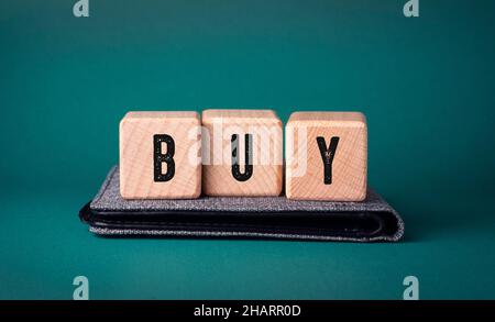 Close up of Buy Word , Business Concept Idea Stock Photo