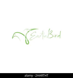 modern shape bird exotic beauty line logo symbol icon vector graphic design illustration idea creative Stock Vector