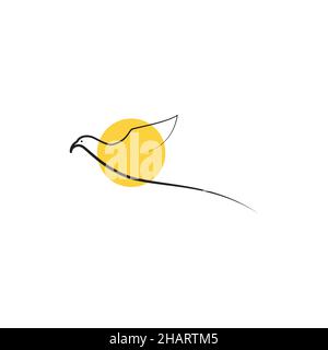 line modern fly bird paradise logo symbol icon vector graphic design illustration idea creative Stock Vector