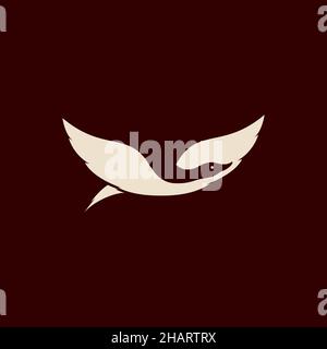 bird fly goose negative space logo symbol icon vector graphic design illustration idea creative Stock Vector