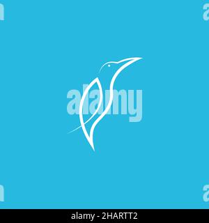 modern shape white hummingbird logo symbol icon vector graphic design illustration idea creative Stock Vector