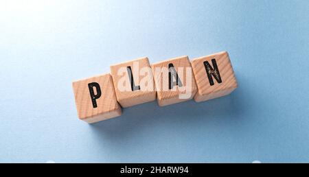 Close up of Plan Word , Business Concept Idea Stock Photo