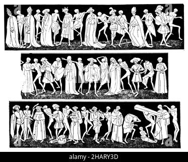 La Danse Macabre - wood engraving printed by Guyot Marchant, 1486 ...