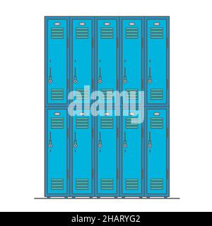 School blue locker vector icon. Changing room sign Stock Vector