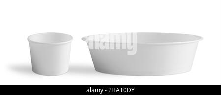 Empty ice cream cup isolated over white background Stock Photo