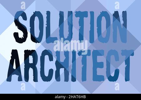 Conceptual caption Solution Architect. Business showcase Design applications or services within an organization Line Illustrated Backgrounds With Stock Photo