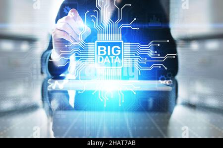 Big data analytics platform, business intelligence and modern technology concept on vitual screen. Stock Photo