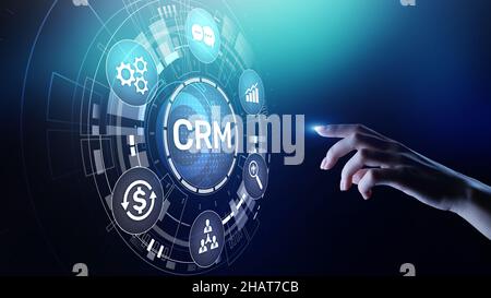 CRM - Customer relationship management automation system software. Business and technology concept. Stock Photo