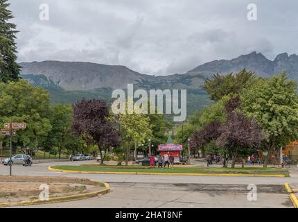 unknown people from the main street in Esquel, Chubut, Argentina Stock Photo