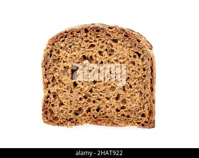 Slice of a grain bread isolated on white Stock Photo
