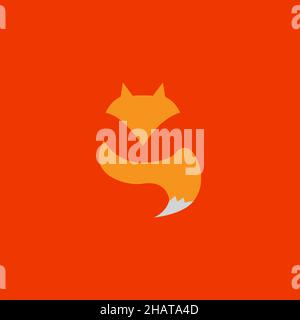 colorful head fox tail modern logo symbol icon vector graphic design illustration idea creative Stock Vector