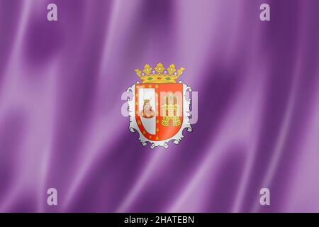 Burgos province flag, Spain waving banner collection. 3D illustration Stock Photo